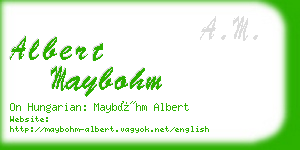 albert maybohm business card